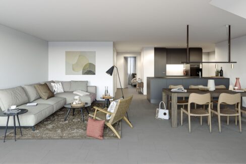 2_Visualisierung_Wohnzimmer, Küche_Variante 2