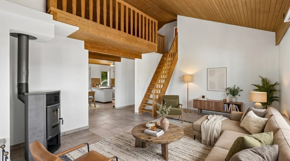 4.5 Zimmer Dachwohnung - Möblierungsvorschlag Wohnzimmer