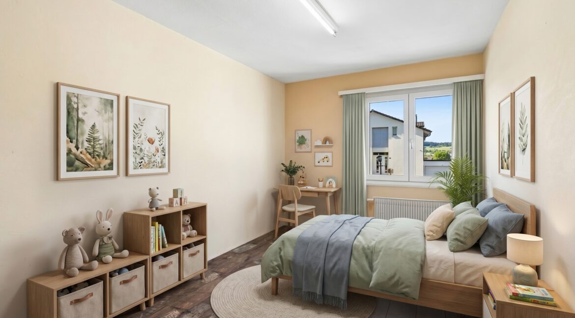 5.5 Zimmer Gartenwohnung - Schlafzimmer möbliert 11.2 m²