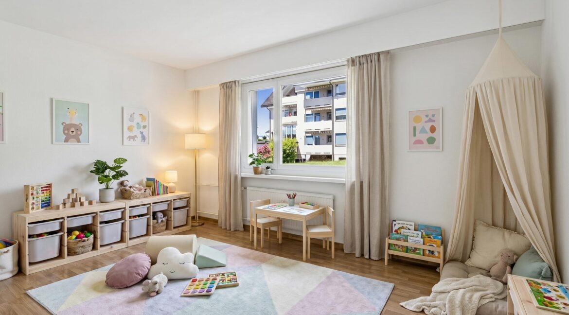 Helles Hauptschlafzimmer 14.9 m² mit viel Platz für Schränke - Möblierungsvorschlag