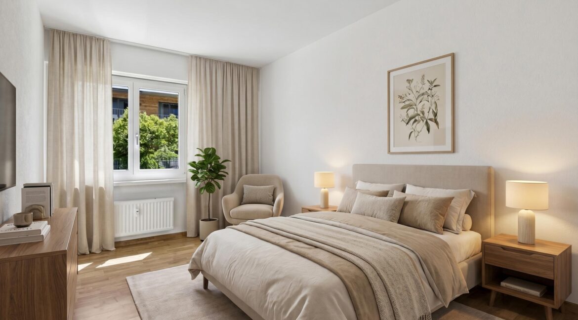 Schlafzimmer 10.6 m² - Möblierungsvorschlag